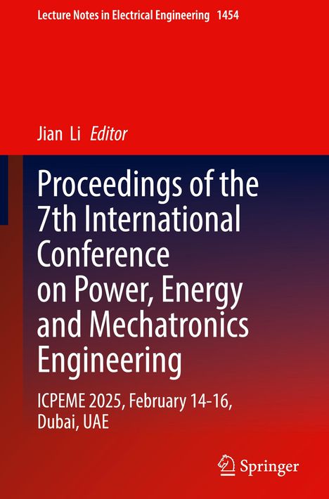 „Proceedings of the 7th International Conference on Power, Energy and Mechatronics Engineering, Springer“, roter Hintergrund.