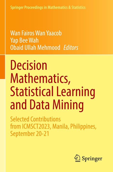 "Decision Mathematics, Statistical Learning and Data Mining" steht auf einem gelben Hintergrund. Springer-Logo unten.