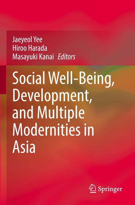 Titel: "Social Well-Being, Development, and Multiple Modernities in Asia". Farben: Rot, Orange und Grün. Springer-Logo.