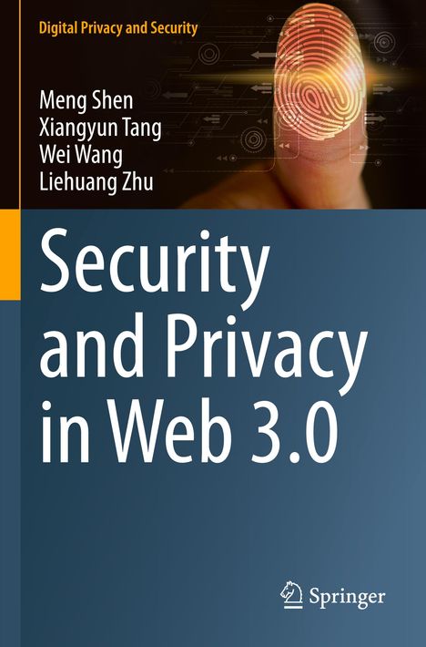 „Security and Privacy in Web 3.0“ und Autoren. Oben ein Fingerabdruck mit digitalem Muster, Springer-Logo unten.