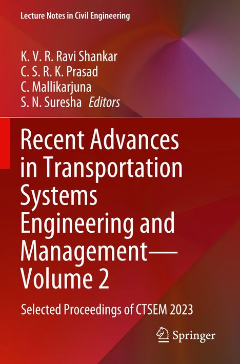"Recent Advances in Transportation Systems Engineering and Management—Volume 2" auf rotem Hintergrund mit Springer-Logo.