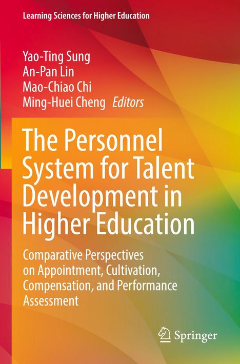 „The Personnel System for Talent Development in Higher Education“ in weißem Text auf buntem Hintergrund. Springer-Logo unten.