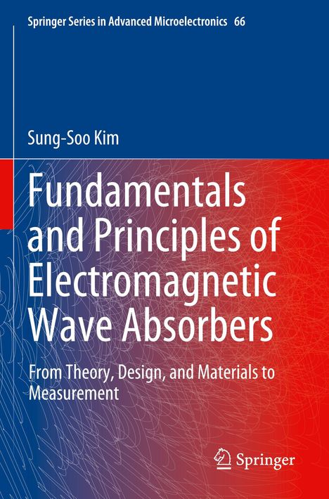 Titel: "Fundamentals and Principles of Electromagnetic Wave Absorbers" von Sung-Soo Kim, Springer, abstrakte Muster.