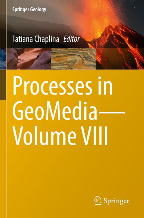 „Processes in GeoMedia — Volume VIII“, Herausgeber: Tatiana Chaplina; Illustration eines ausbrechenden Vulkans.