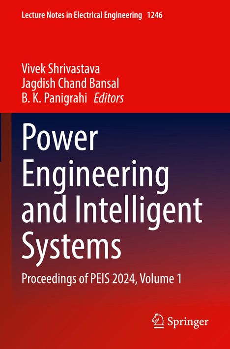 Roter Hintergrund oben, blauer unten. Titel: "Power Engineering and Intelligent Systems". Springer-Logo unten.