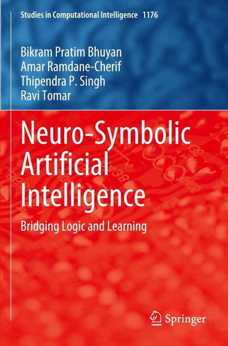 „Neuro-Symbolic Artificial Intelligence: Bridging Logic and Learning.“ Blau-roter Hintergrund, Springer-Logo.
