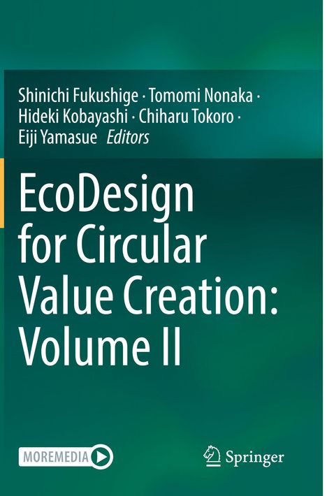 „EcoDesign for Circular Value Creation: Volume II“, Herausgeber: Shinichi Fukushige und andere. Grüner Hintergrund.