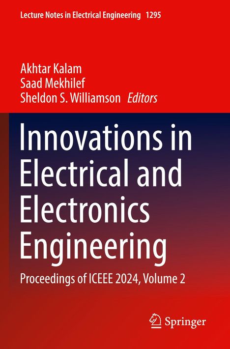 "Lecture Notes in Electrical Engineering 1295. Innovations in Electrical and Electronics Engineering. Logo von Springer unten."