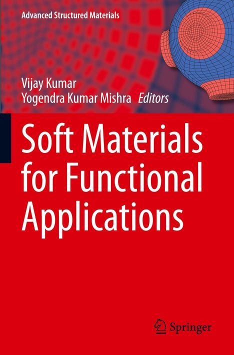"Soft Materials for Functional Applications", rote Schrift, blauer Hintergrund, 3D-Kugel, Springer-Logo unten rechts.