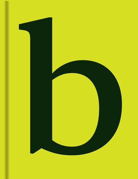 Ein großes, schwarzes, geschwungenes "b" auf einem hellgrünen Hintergrund.