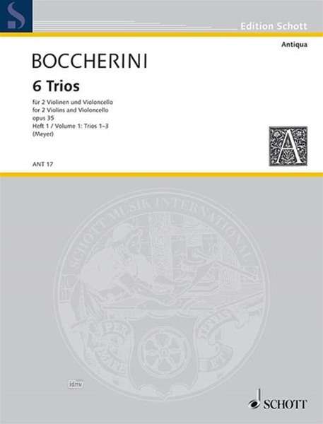 Luigi Boccherini: 6 Trios, Noten