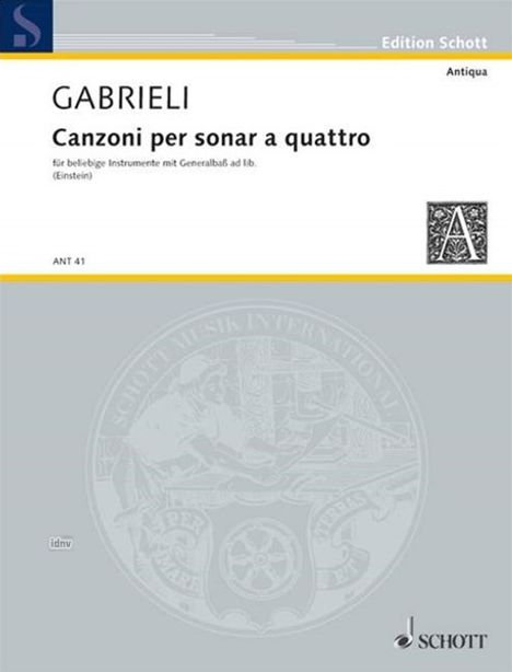 Giovanni Gabrieli: Canzoni, Noten