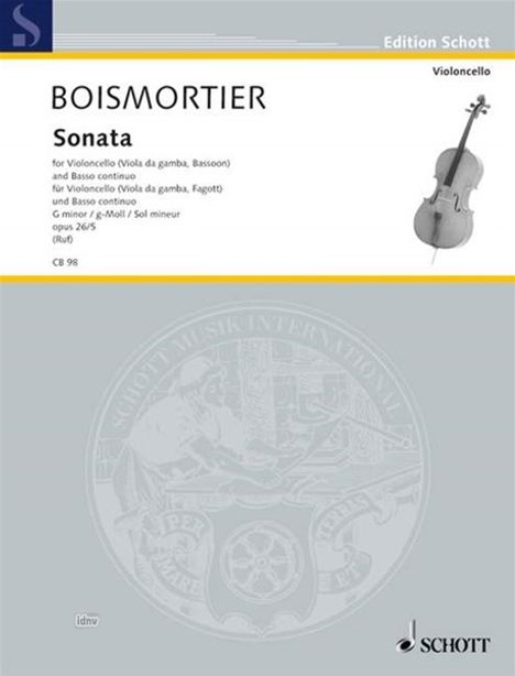 Joseph Bodin de Boismortier: Sonata g-Moll op. 26, Noten