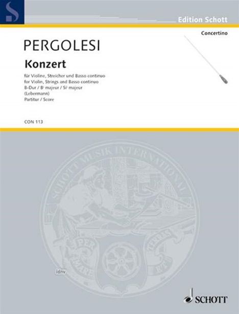 Giovanni Battista Pergolesi: Konzert B-Dur, Noten