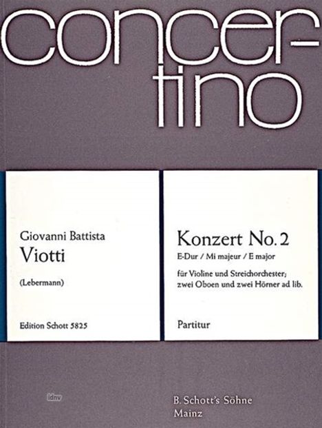 Giovanni Battista Viotti: Konzert Nr. 2 E-Dur, Noten