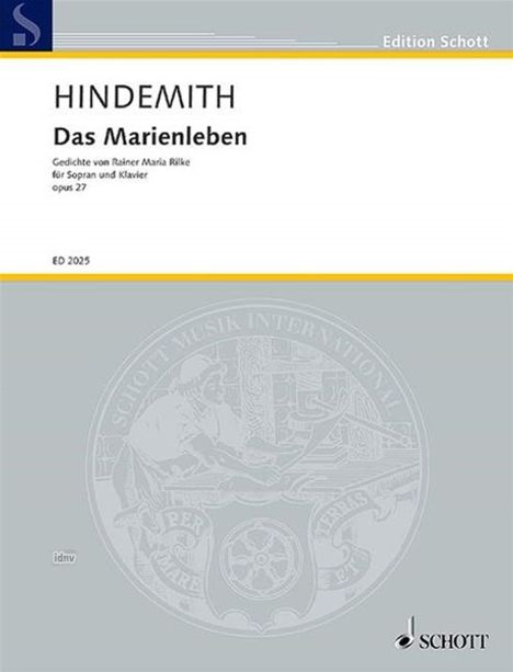 Paul Hindemith: Das Marienleben op. 27 (1922 - 1923), Noten