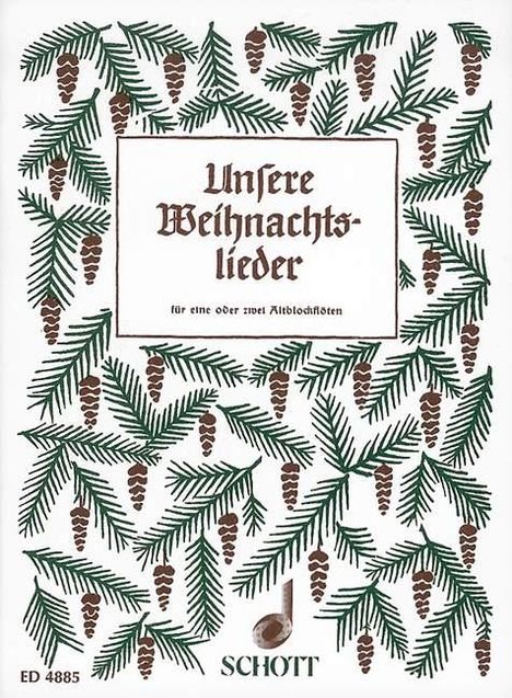 Unsere Weihnachtslieder. 1-2 Alt-Blockflöten, Buch