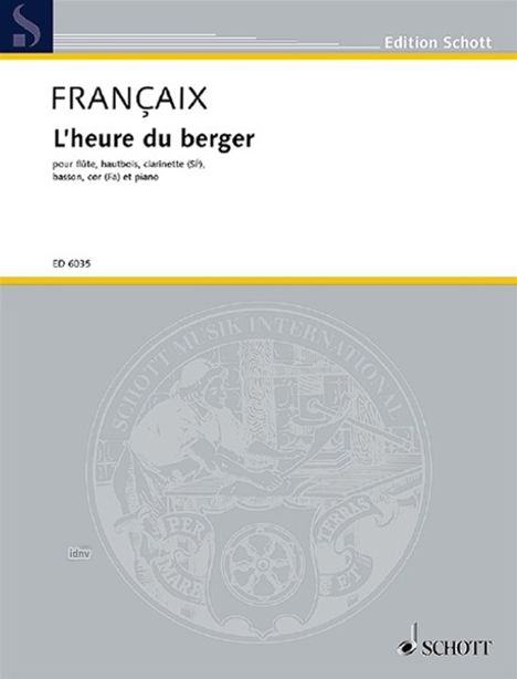 Jean Francaix: L'heure du berger, Noten