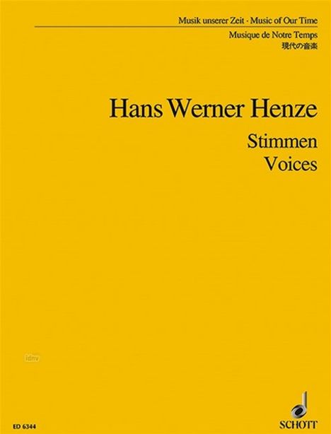 Hans Werner Henze: Henze, Hans Werner  :Voices - Stimmen /ST, Noten
