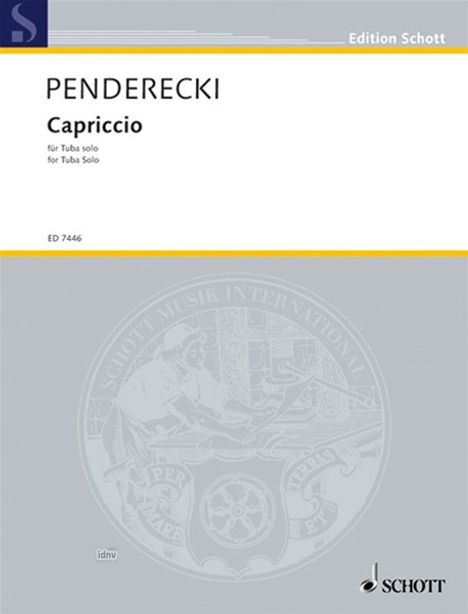 Krzysztof Penderecki: Capriccio, Noten