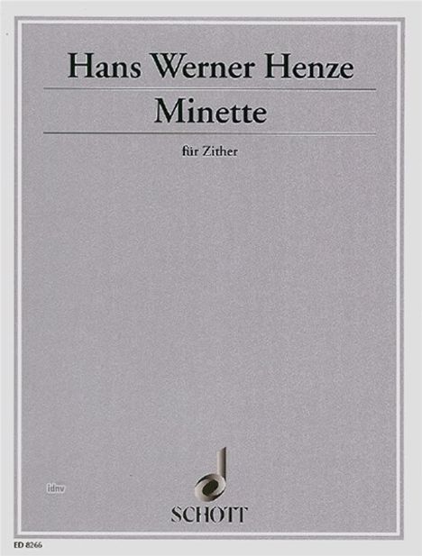 Hans Werner Henze: Minette, Noten