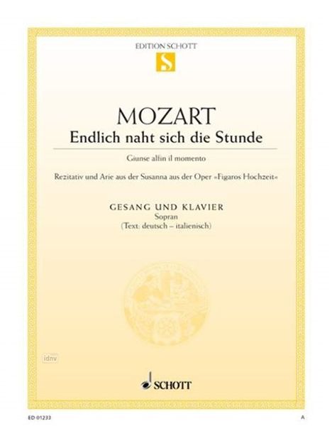 Wolfgang Amadeus Mozart: Endlich naht sich die Stunde (Rosenarie), Noten