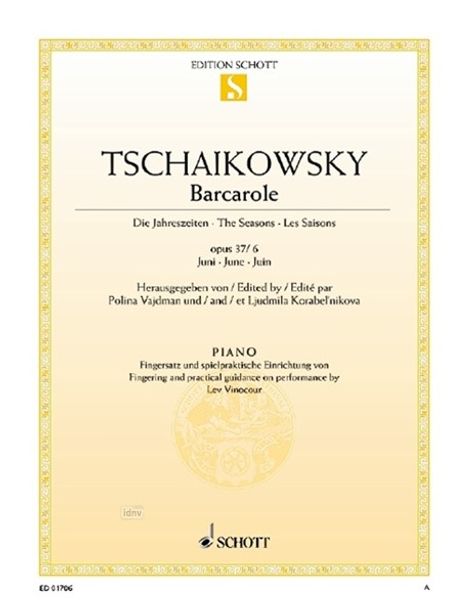 Peter Iljitsch Tschaikowsky: Die Jahreszeiten op. 37/2, Noten