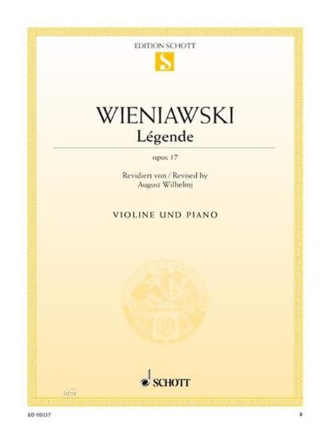 Wieniawski, H: Légende, op. 17. Violine und Klavier, Buch