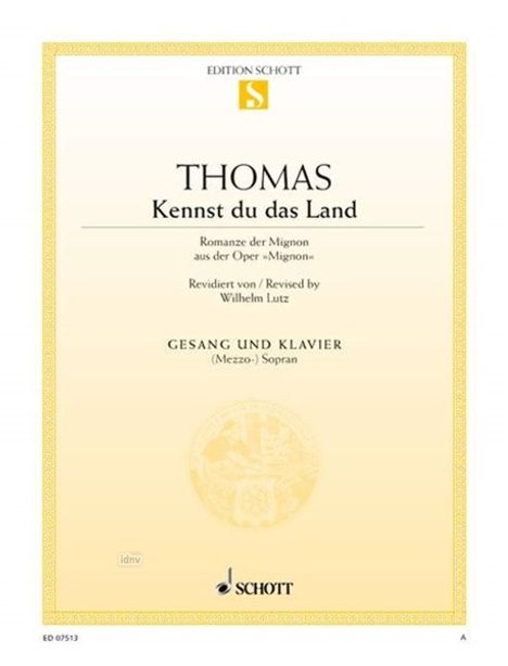 Ambroise Thomas: Mignon, Noten