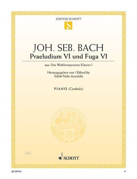 Johann Sebastian Bach: Das wohltemperierte Klavier I, Noten