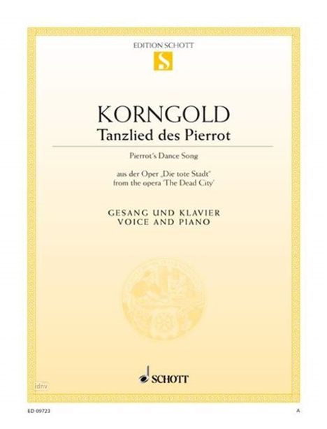 Erich Wolfgang Korngold: Tanzlied des Pierrot op. 12 (1916-1919), Noten