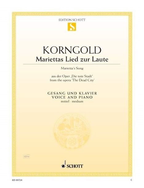 Erich Wolfgang Korngold: Korngold,E.W.       :Mariett... /E /misti,klav /GH, Noten