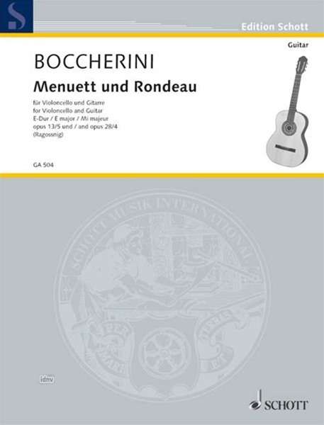 Luigi Boccherini: Menuett aus dem Streichquintet, Noten