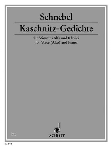 Dieter Schnebel: Kaschnitz-Gedichte, Noten