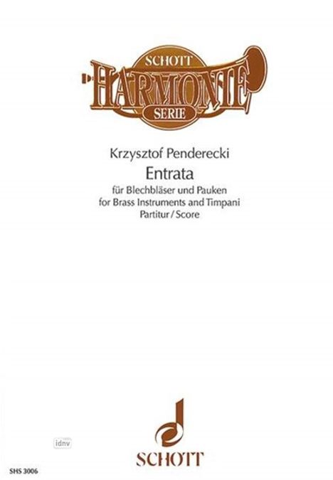 Krzysztof Penderecki: Entrata, Noten