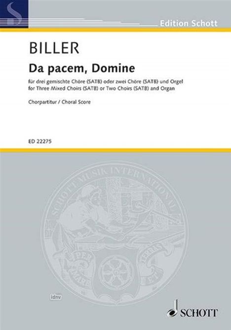 Georg Christoph Biller: Da pacem, Domine (1982), Noten