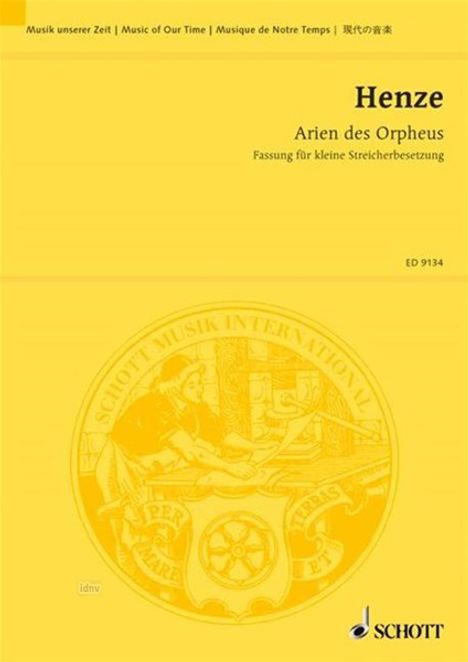 Hans Werner Henze: Arien des Orpheus, Noten
