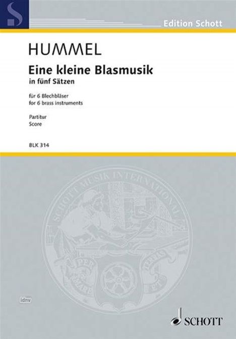 Bertold Hummel: Eine kleine Blasmusik, Noten