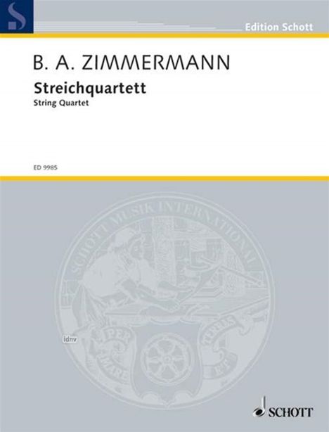 Bernd Alois Zimmermann: Streichquartett, Noten