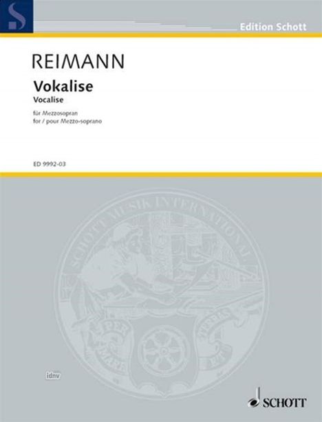 Aribert Reimann: Vokalise, Noten