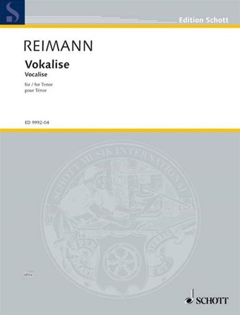 Aribert Reimann: Vokalise, Noten