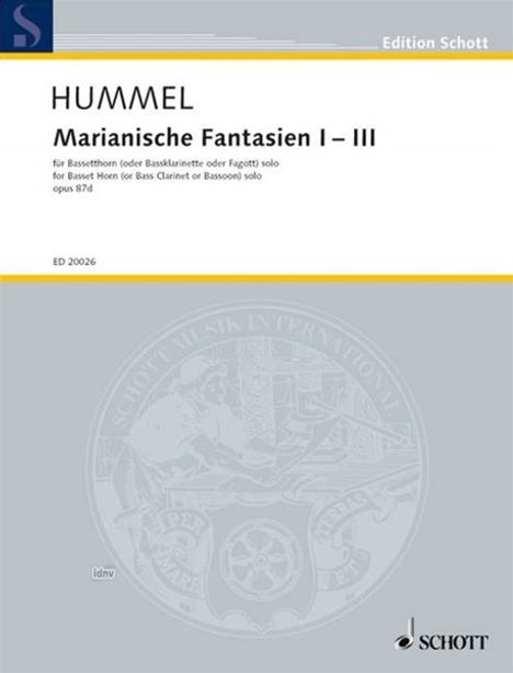 Bertold Hummel: Marianische Fantasien I - III, Noten