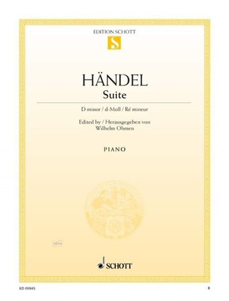 Georg Friedrich Händel: Suite d-Moll HWV 437 (HHA II/4 - Walsh 1733 No. 4), Noten