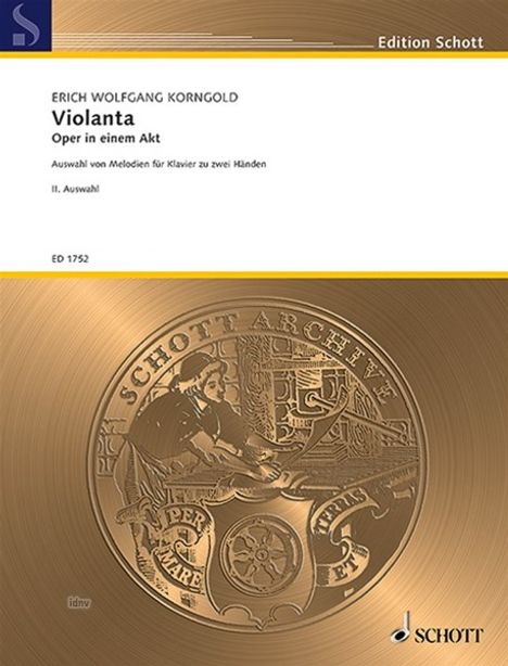 Erich Wolfgang Korngold: Violanta op. 8 (1914 (1915)), Noten