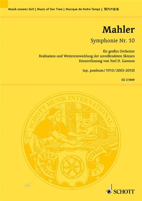 Gustav Mahler: Symphonie Nr. 10 op. posth., Noten