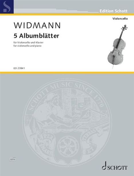 Jörg Widmann: 5 Albumblätter (2022), Noten