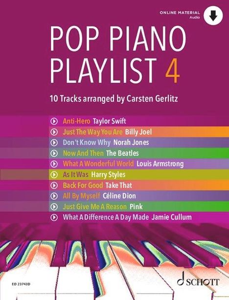 Pop Piano Playlist 4, Buch