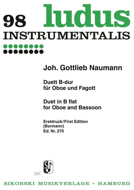 Johann Gottlieb Naumann: Naumann,J.G.        :Duett B-Dur /Ob,Fag /KT, Noten