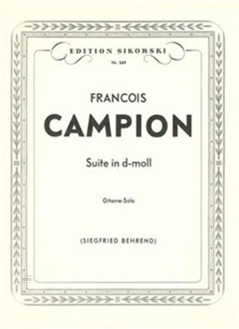 François Campion: Suite für Gitarre d-moll, Noten