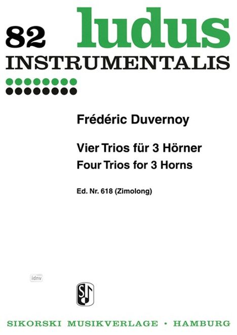 Frédéric Duvernoy: 4 Trios, Noten